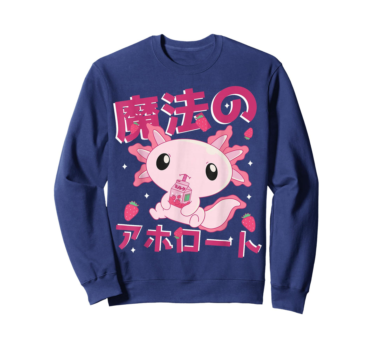 Kawaii Axolotl Strawberry Milk Shake Japanese Anime T-Shirt
