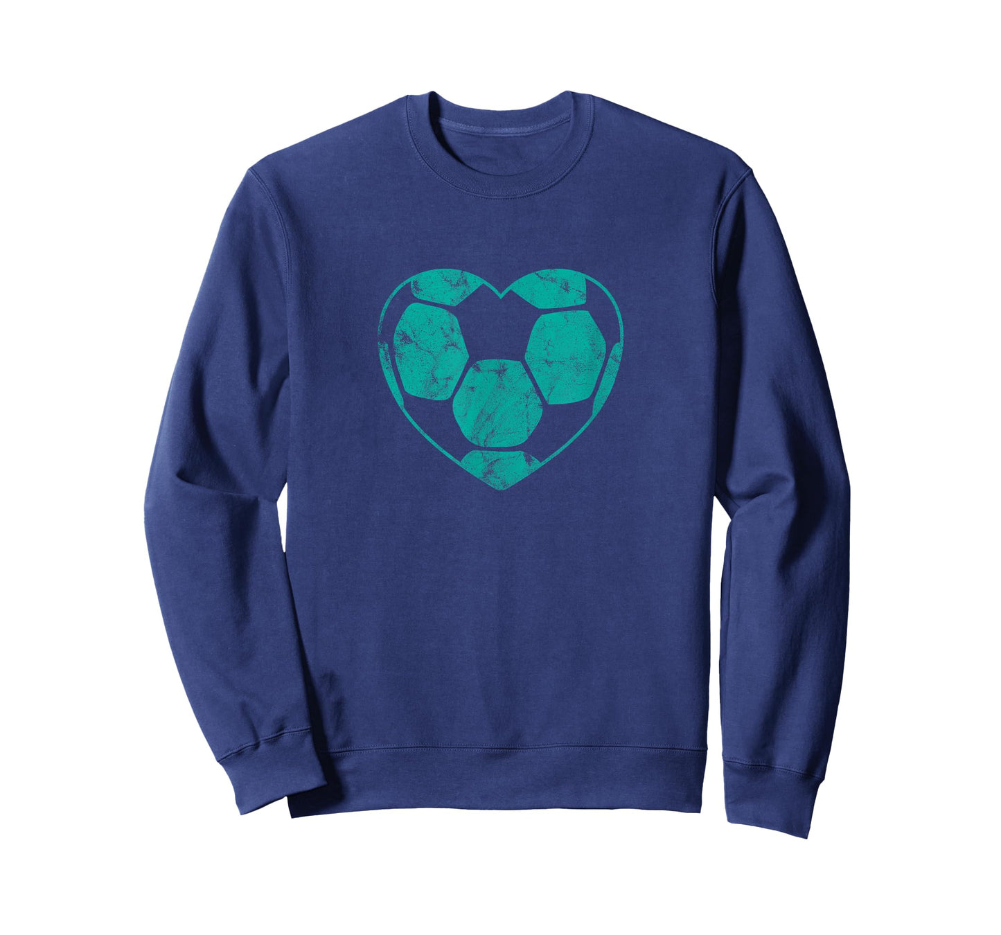 Soccer Ball Teal Heart Mom Fan Parent Vintage T-Shirt