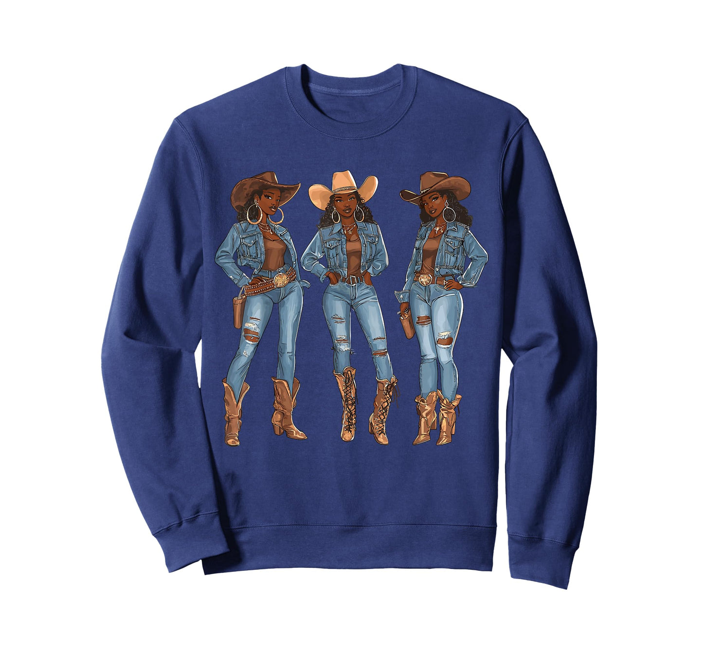 Black African American Cowgirl Western Country Texas Rodeo T-Shirt