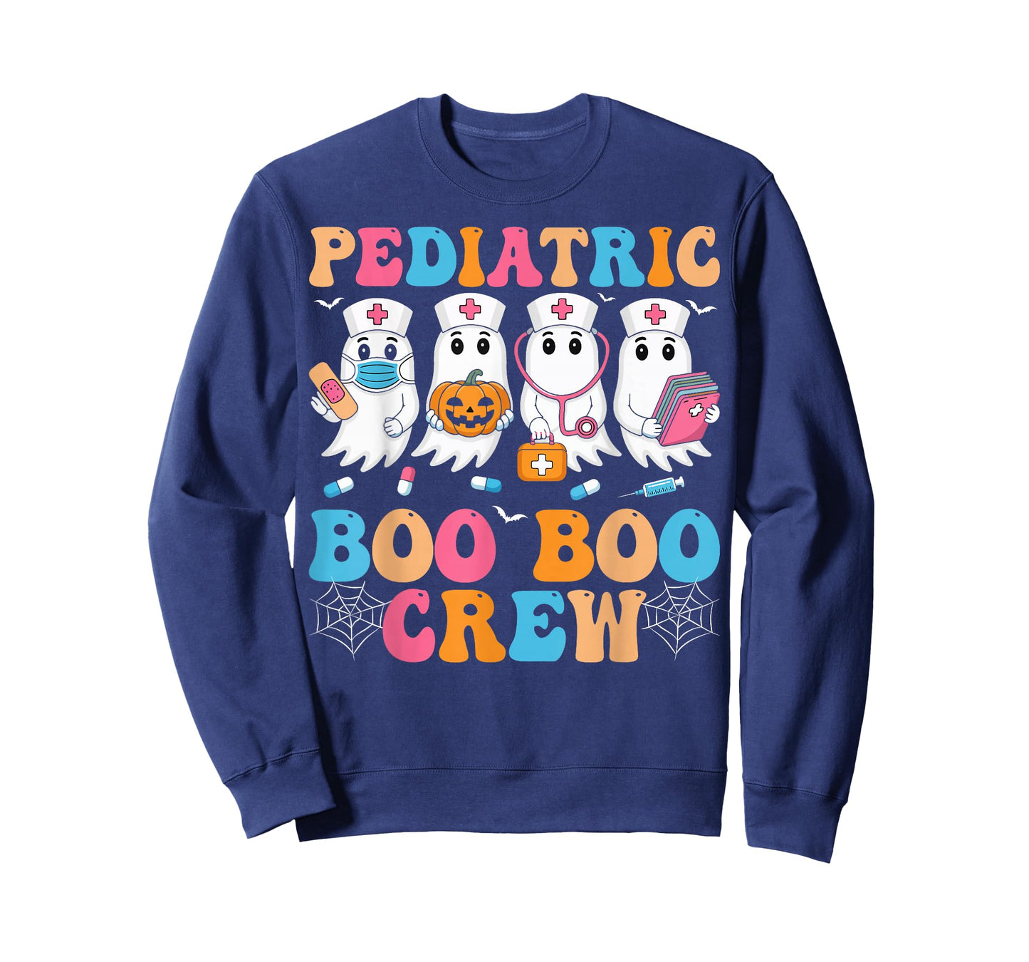 Pediatric Nurse Boo Crew Spooky Ghost PEDS Nursing Halloween T-Shirt