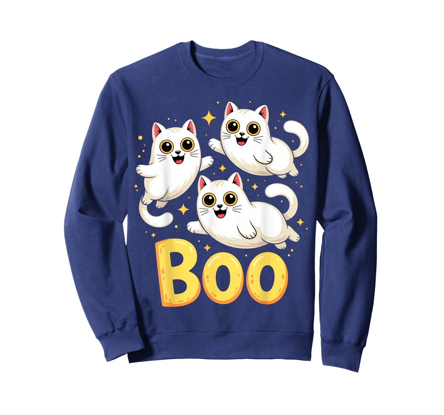 CAT Ghost Boo Cute Kitty Cats Lover Halloween Women Men T-Shirt