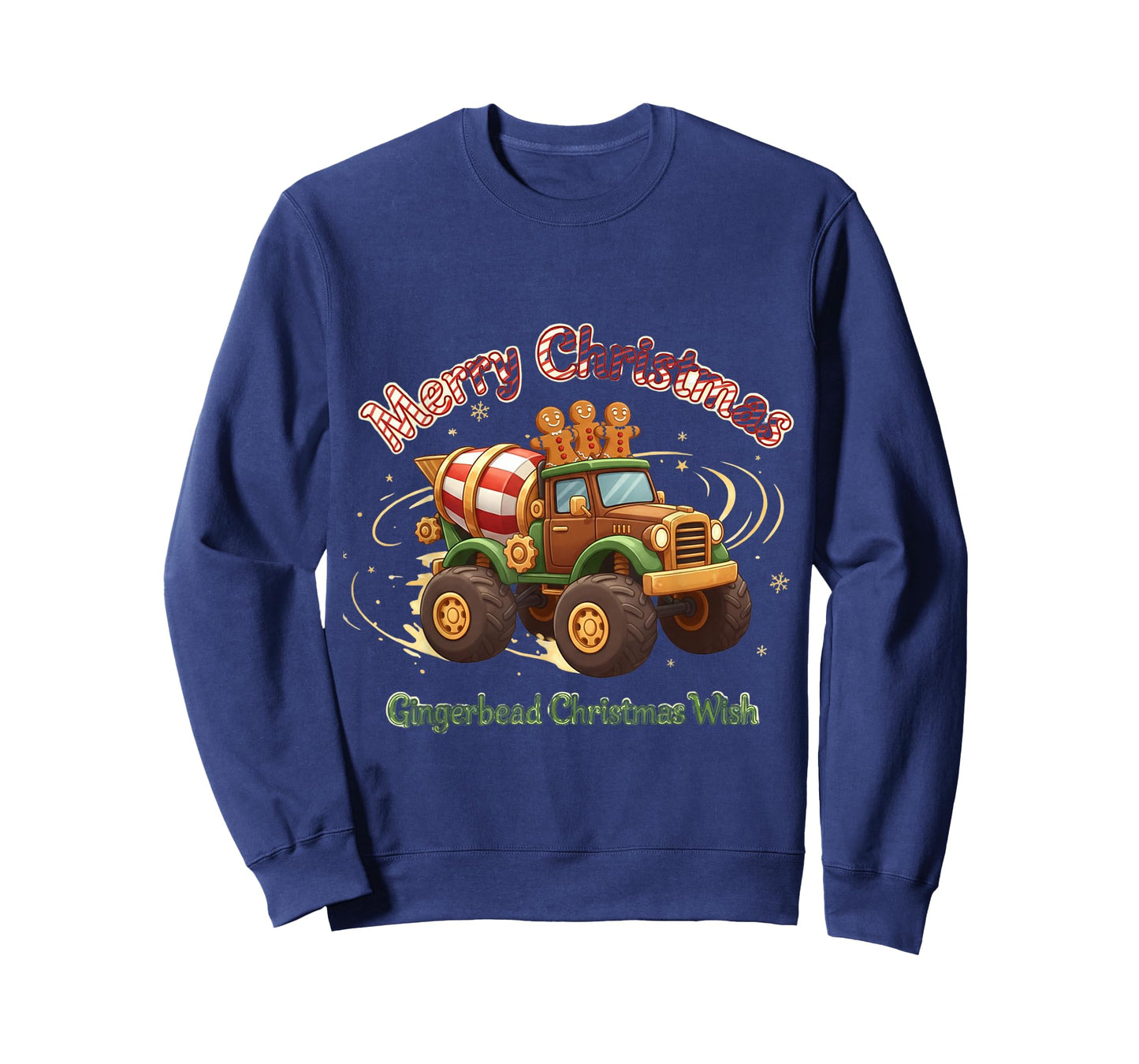 Merry Christmas Kids Gingerbread Monster Truck Holiday T-Shirt