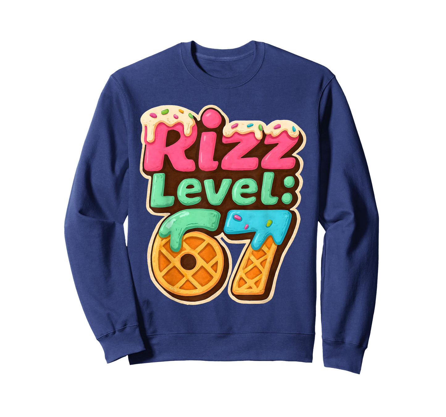 Funny Rizz Level 67 Ice Cream Gamer Style Graphic T-Shirt