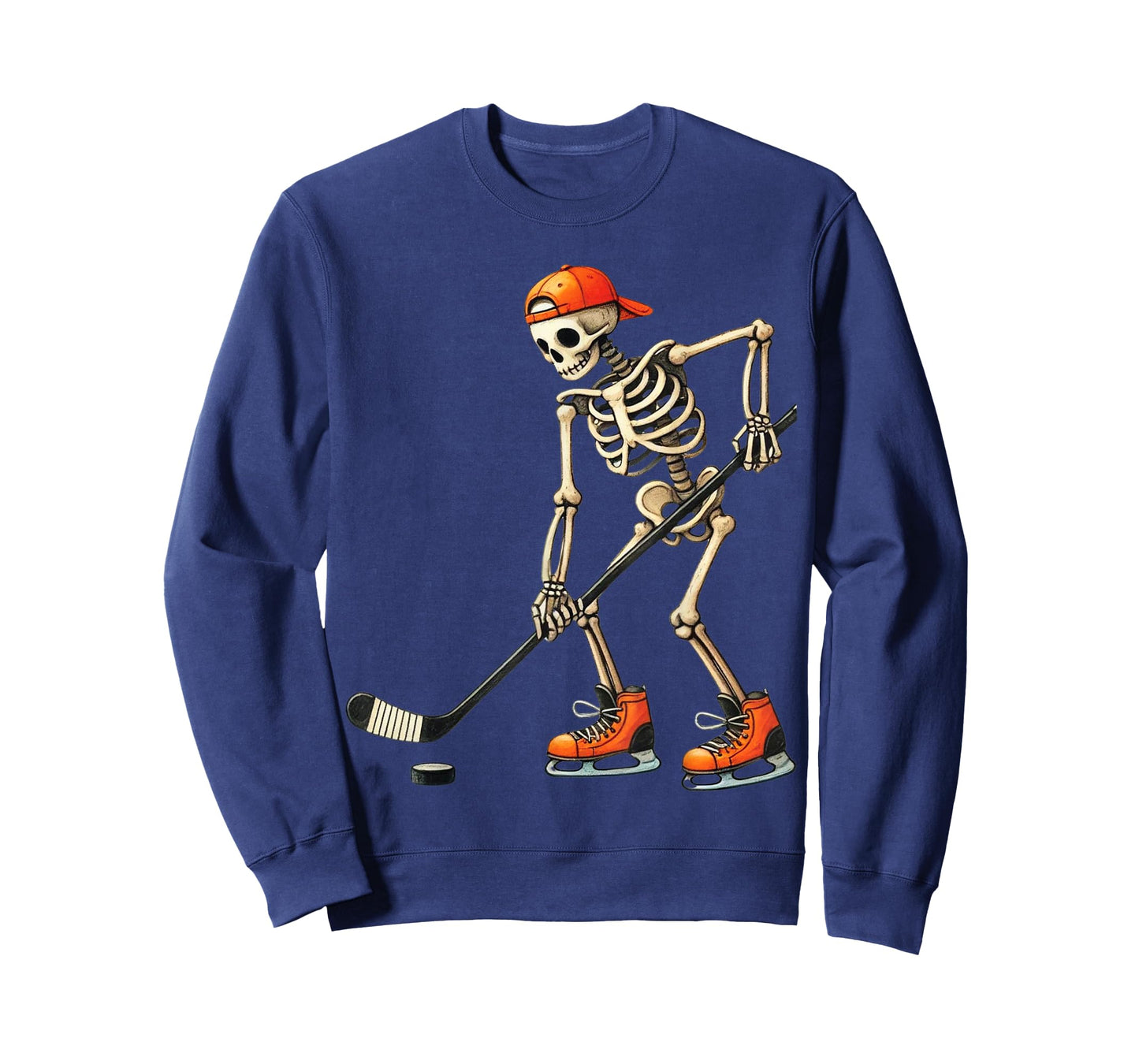 Skeleton Ice Hockey Halloween Costume Men Boys Kids Tee T-Shirt