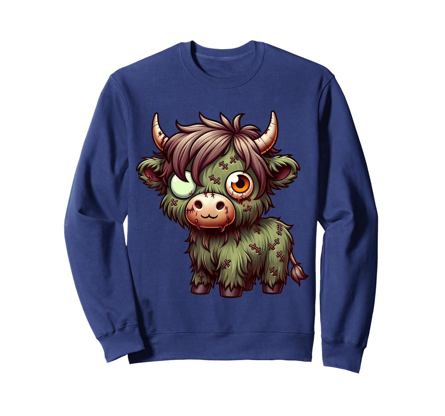 Highland Cow Zombie Halloween Farm Animal Women Girls T-Shirt