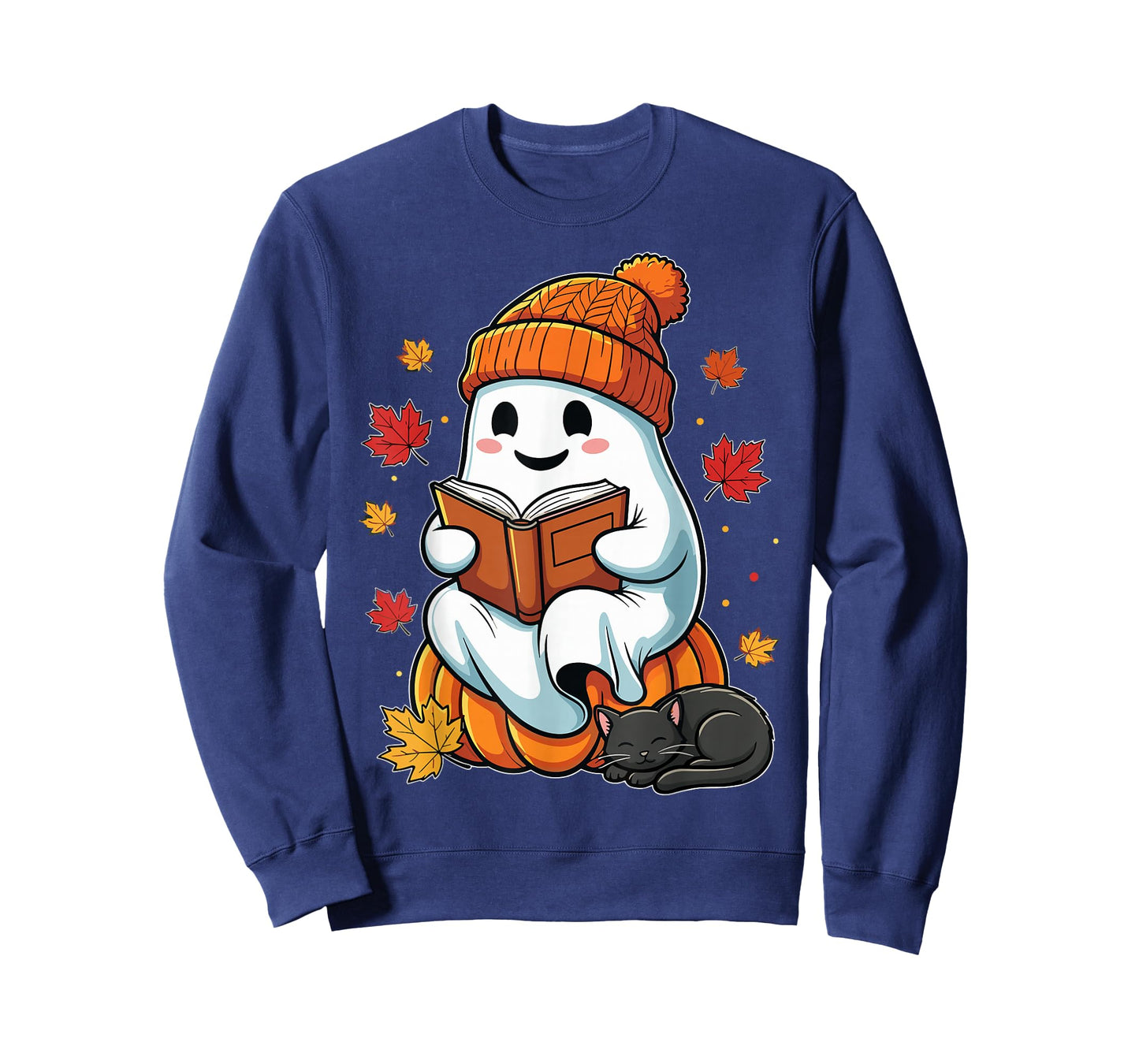 Halloween Ghost Reading Book Autumn T-Shirt