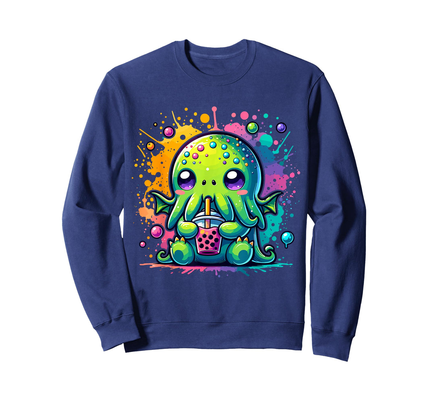 Cthulhu Kawaii Anime Alien Bubble Tea T-Shirt