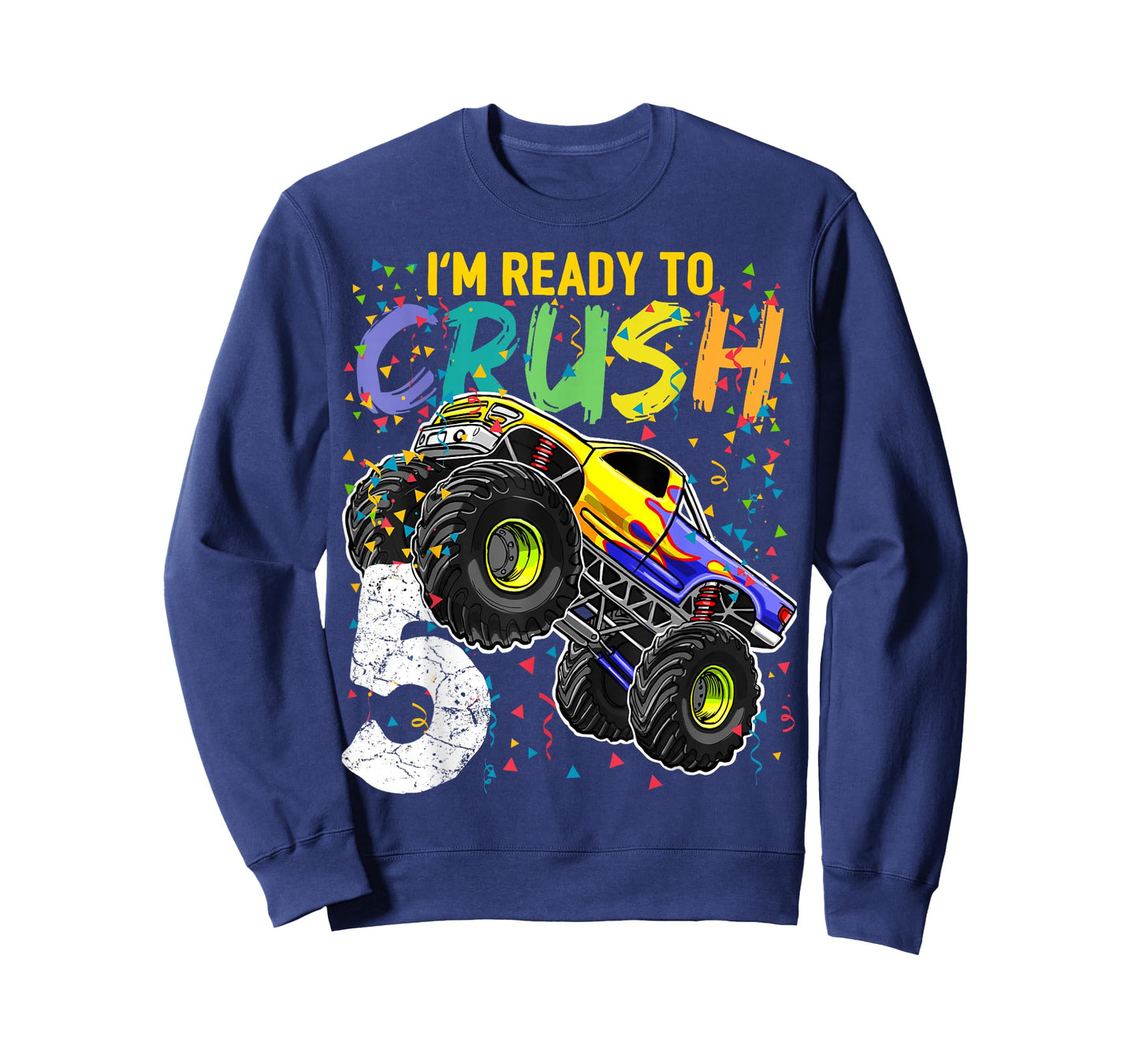 I'm Ready to Crush 5 Monster Truck 5th Birthday Boys T-Shirt