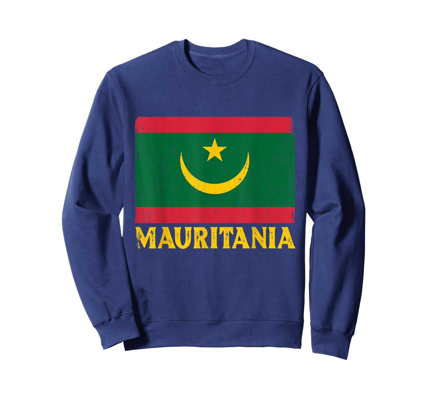 Distressed Retro Mauritania Flag Men Women Kids Patriotic T-Shirt