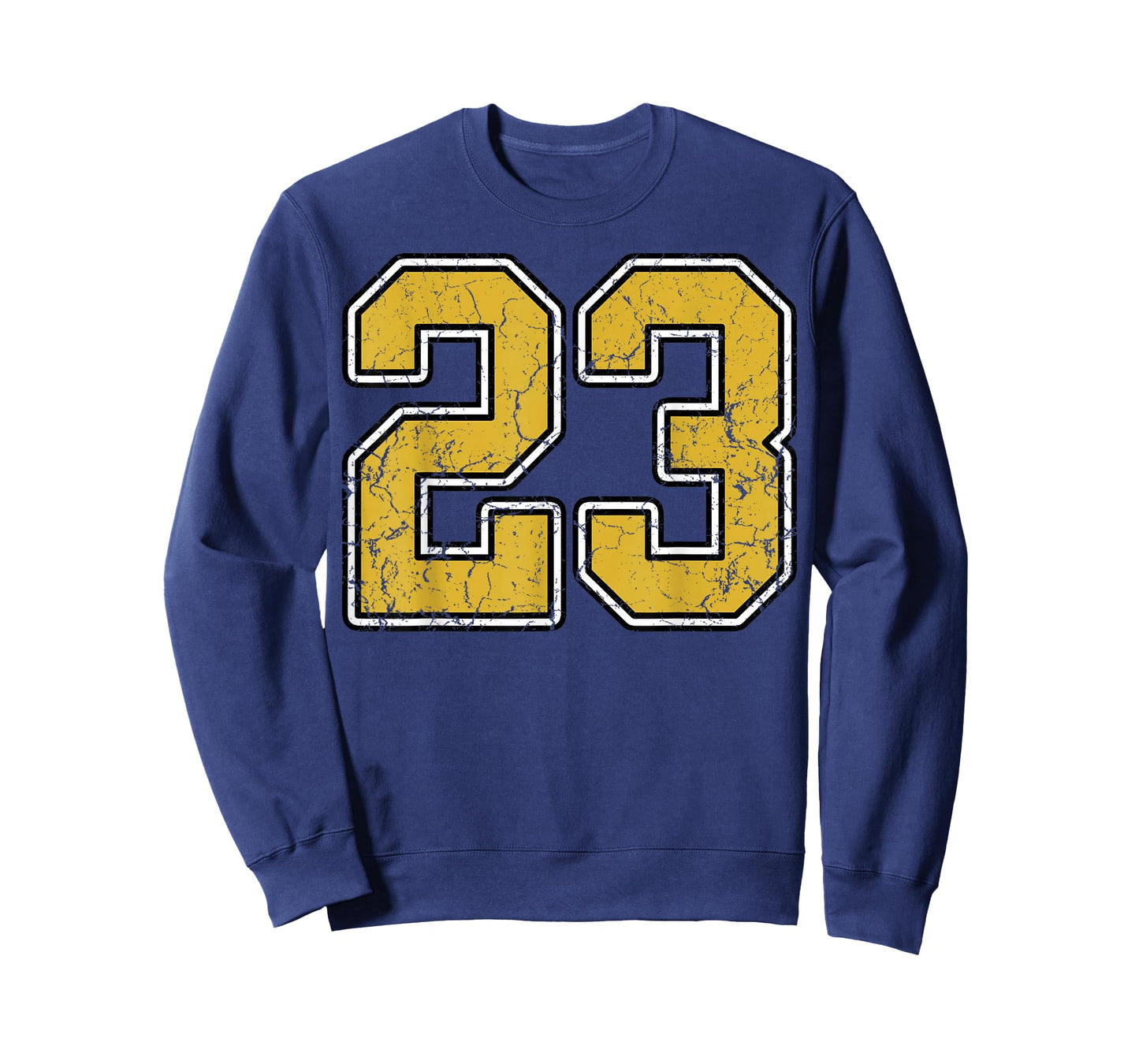 Old Gold Black White Sports Number 23 Jersey Uniform Player T-Shirt