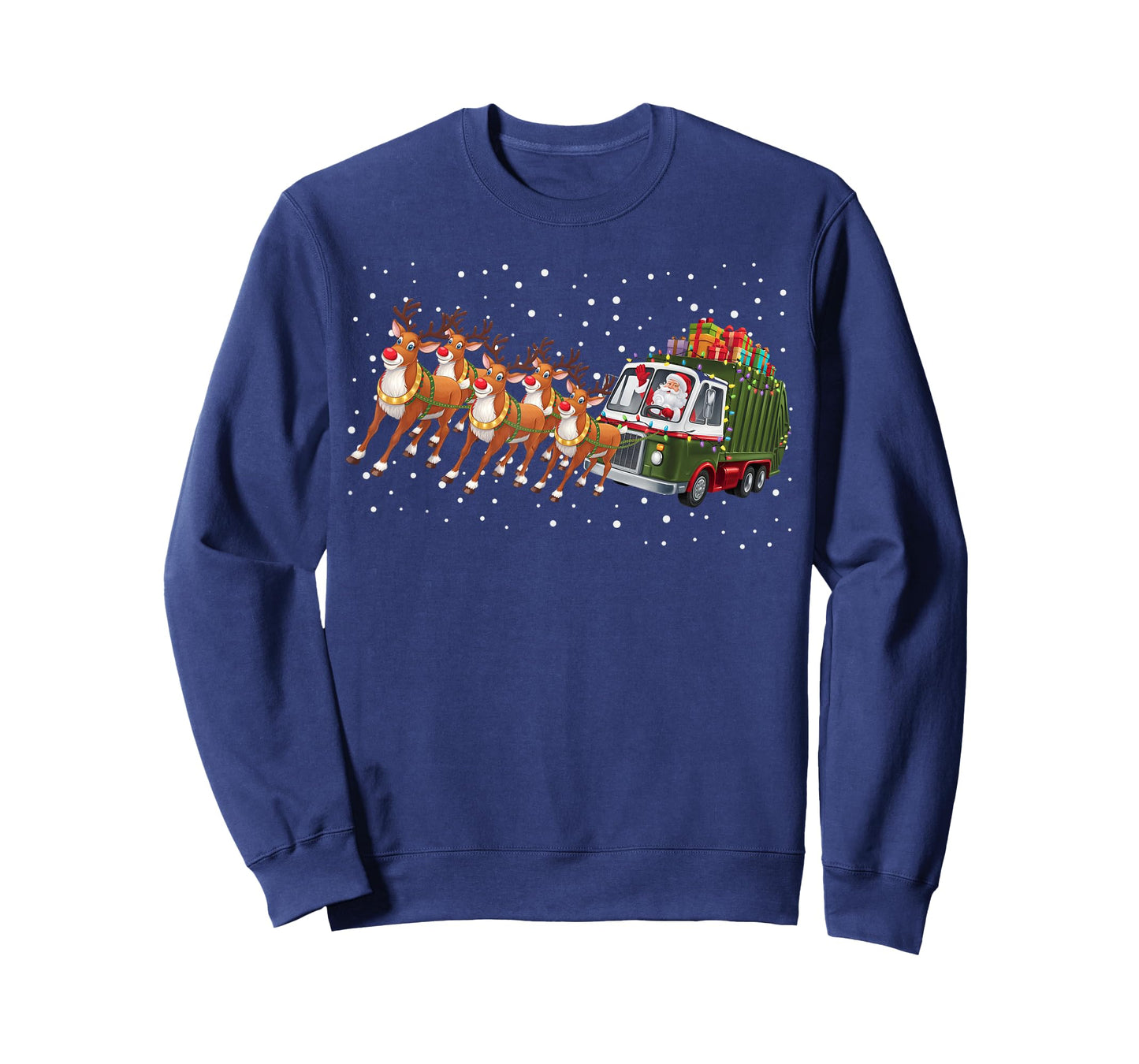 Garbage Truck Santa Sleigh Reindeer Christmas Kids Toddler T-Shirt
