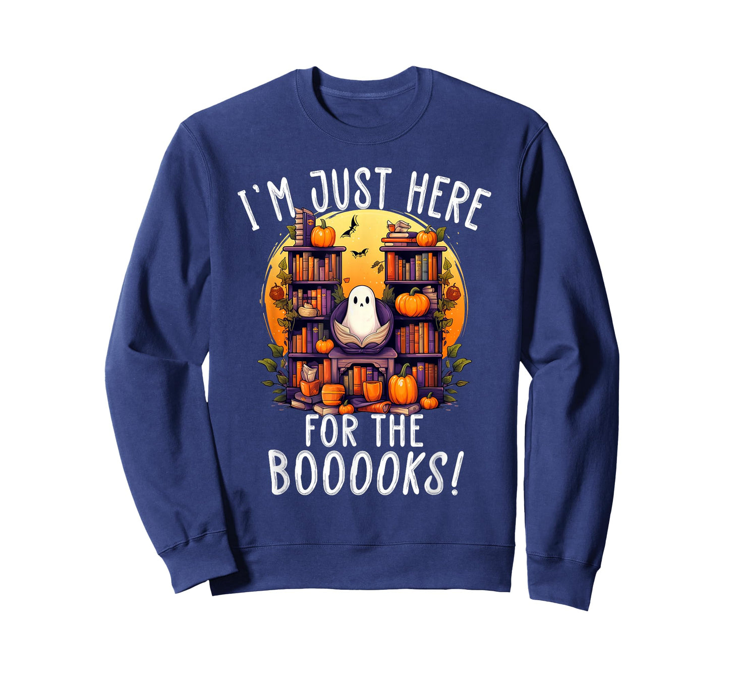 I'm Just Here For the Books - Fun Library Halloween Boo Pun T-Shirt
