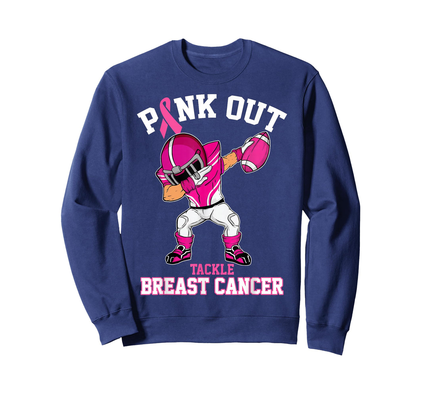 Pink Out Tackle Breast Cancer Awareness Dabbing Football T-Shirt