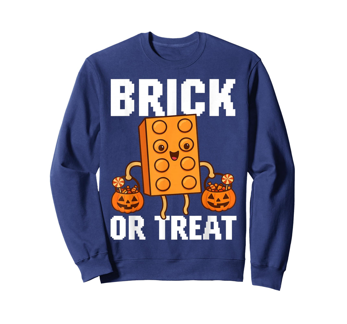 Brick Or Treat Halloween Master Builder Blocks Building Kids T-Shirt