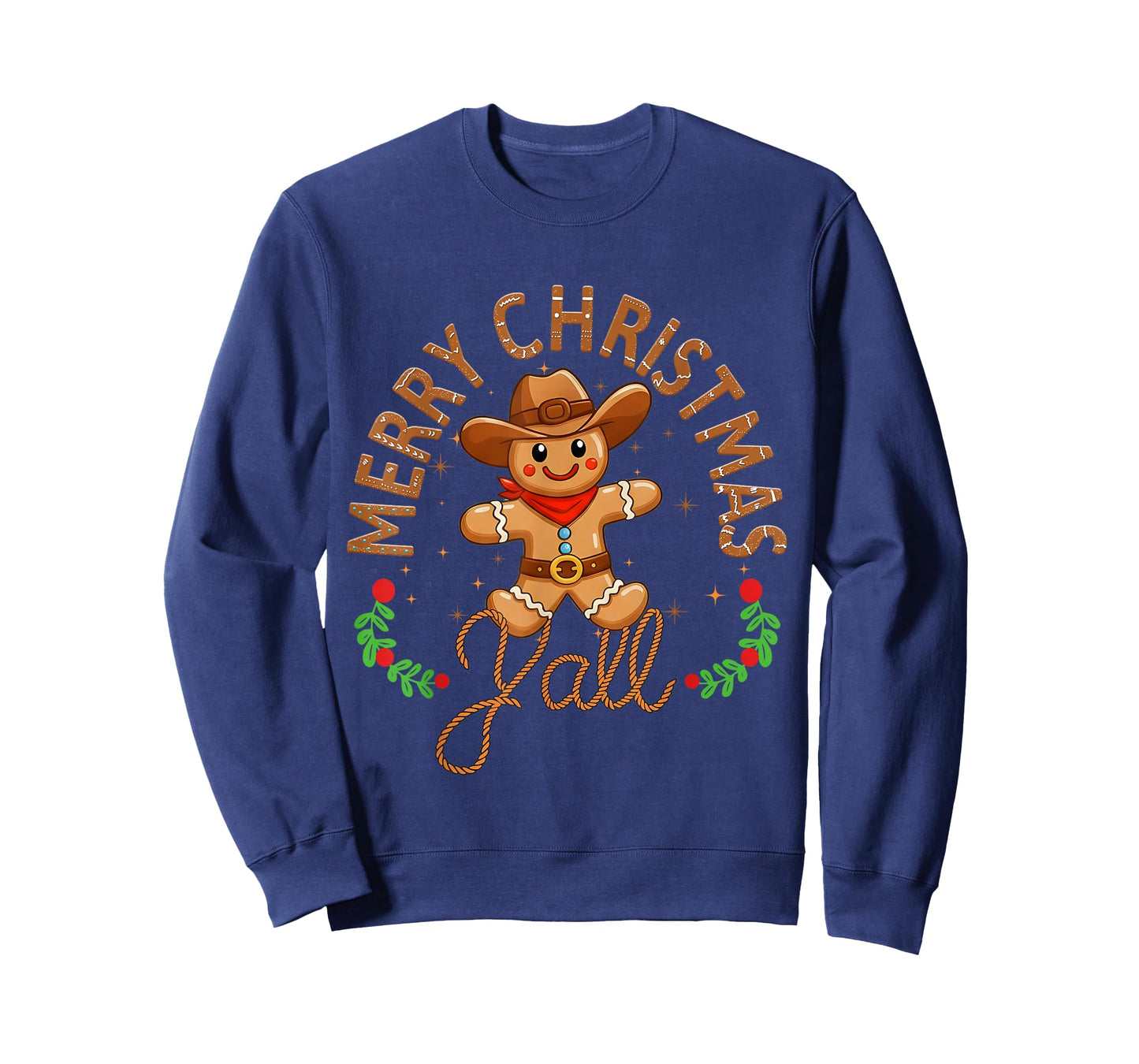 Merry Christmas Yall Gingerbread Cowboy Howdy Western Xmas T-Shirt