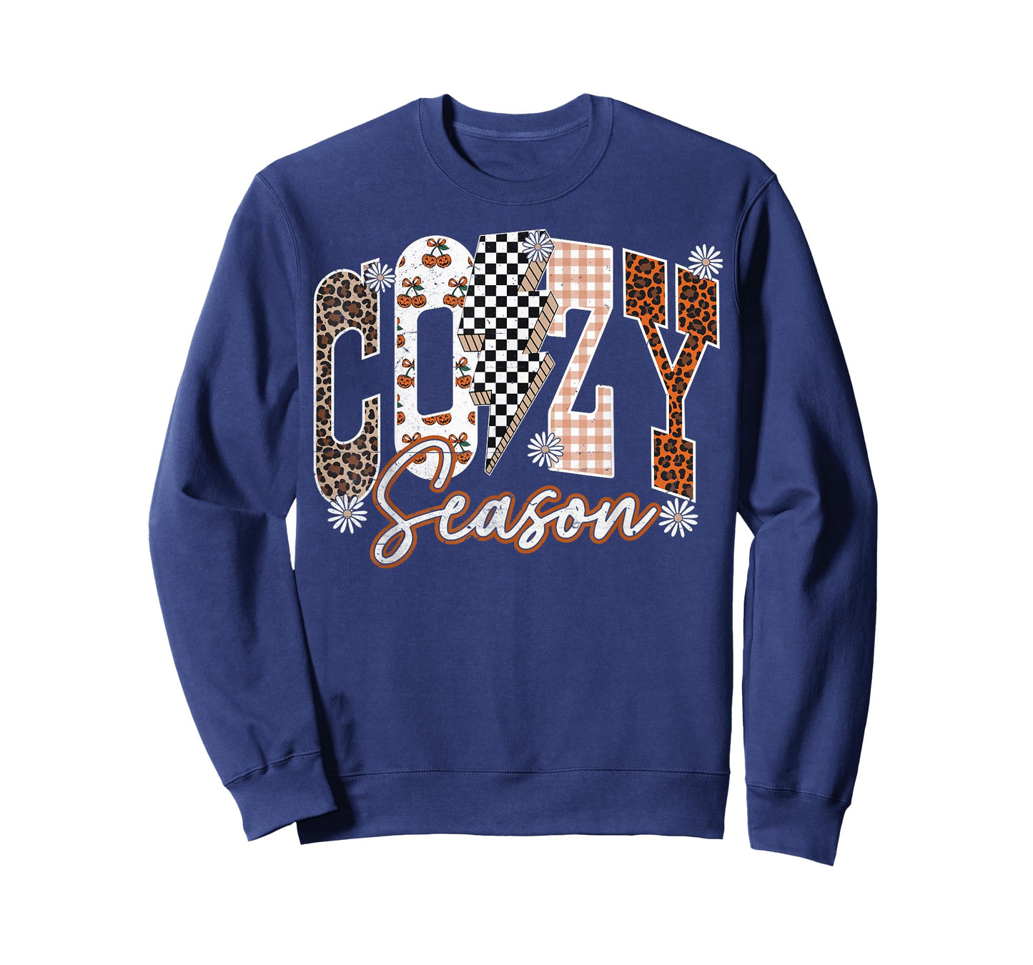 Cozy Season Retro Checkered Varsity Fall Girly Aesthetic T-Shirt