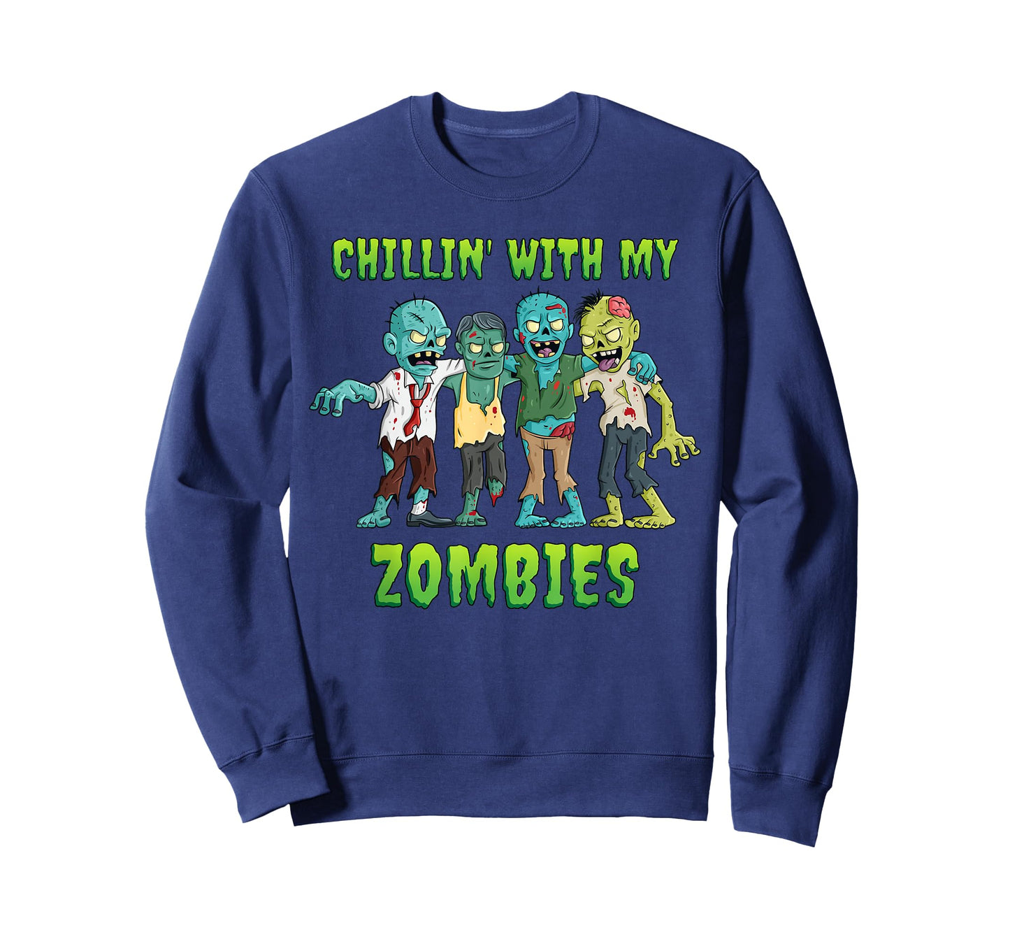 Chillin With My Zombies Halloween Boys Kids Funny T-Shirt