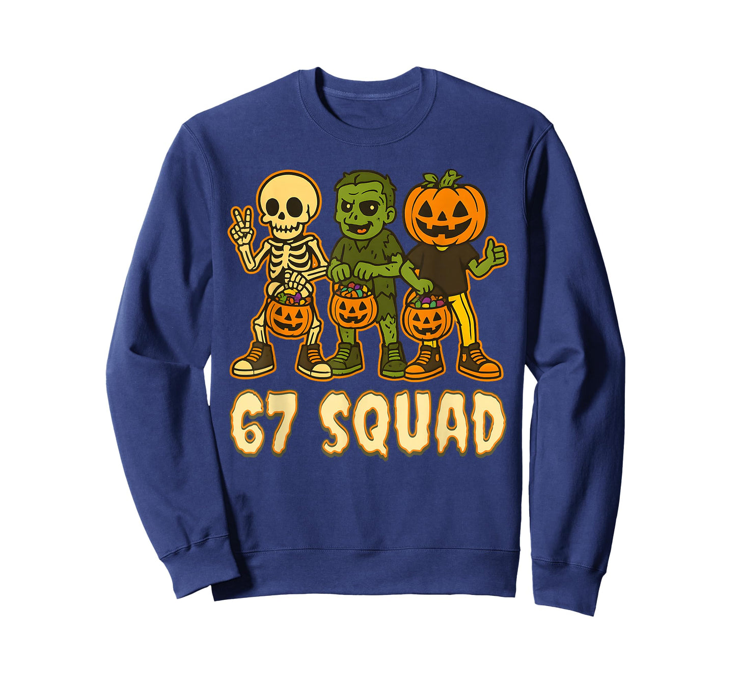 67 Halloween Squad Pumpkin Six Seven Boys Brainrot Meme Kids T-Shirt