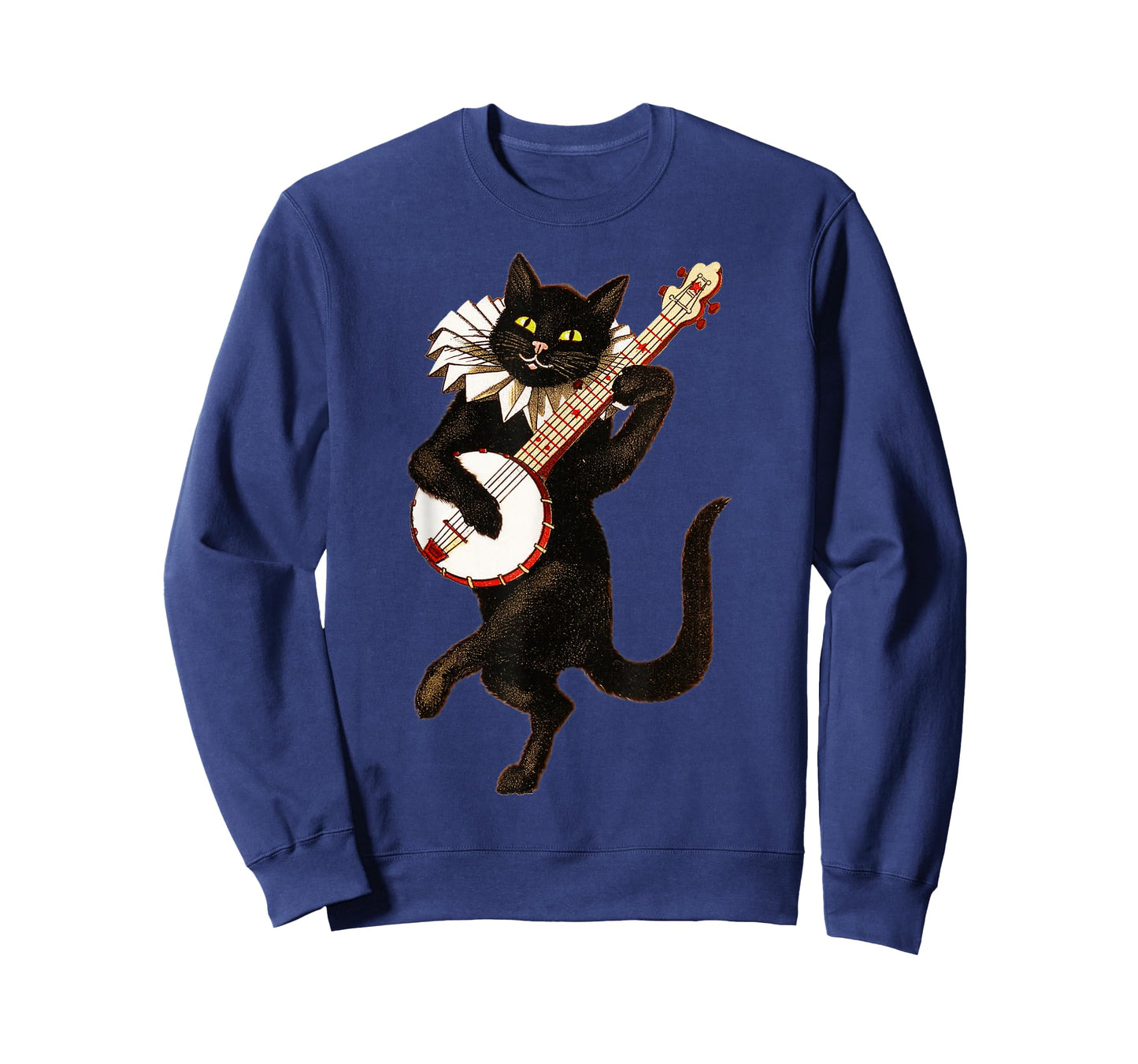 Vintage Silly Weird Cat Playing Banjo Country Cat Lover T-Shirt