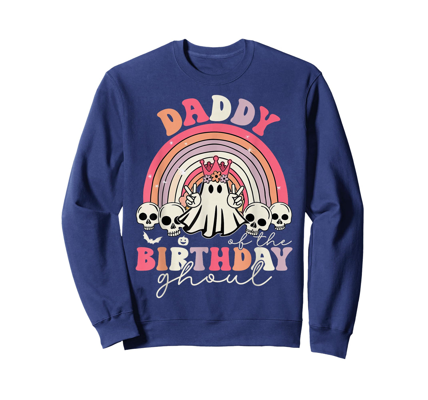 Daddy Of The Birthday Ghoul Rainbow Ghost Halloween Bday T-Shirt