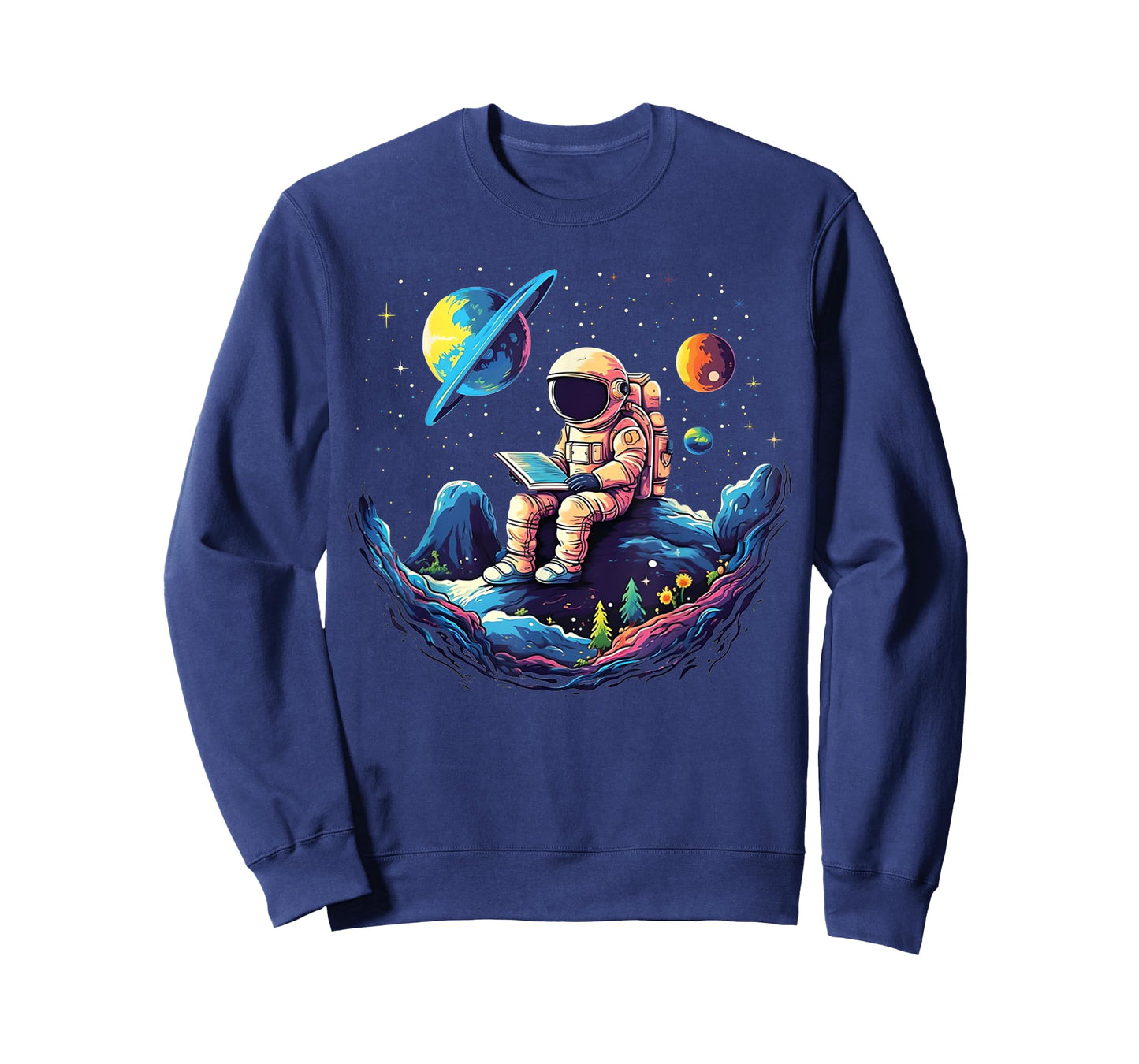Astronaut Reading Book In Space Funny Books Lover Bookworm T-Shirt