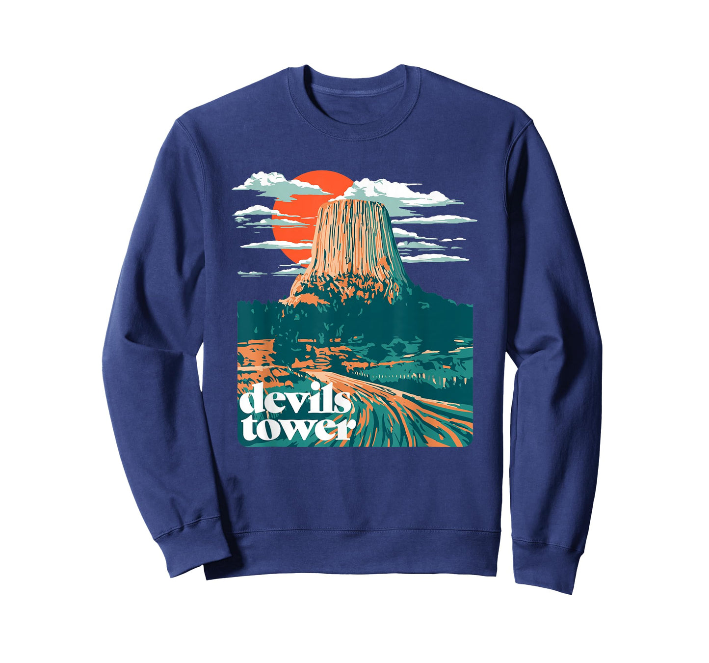 Retro Devils Tower Monument Vintage Design Graphic T-Shirt