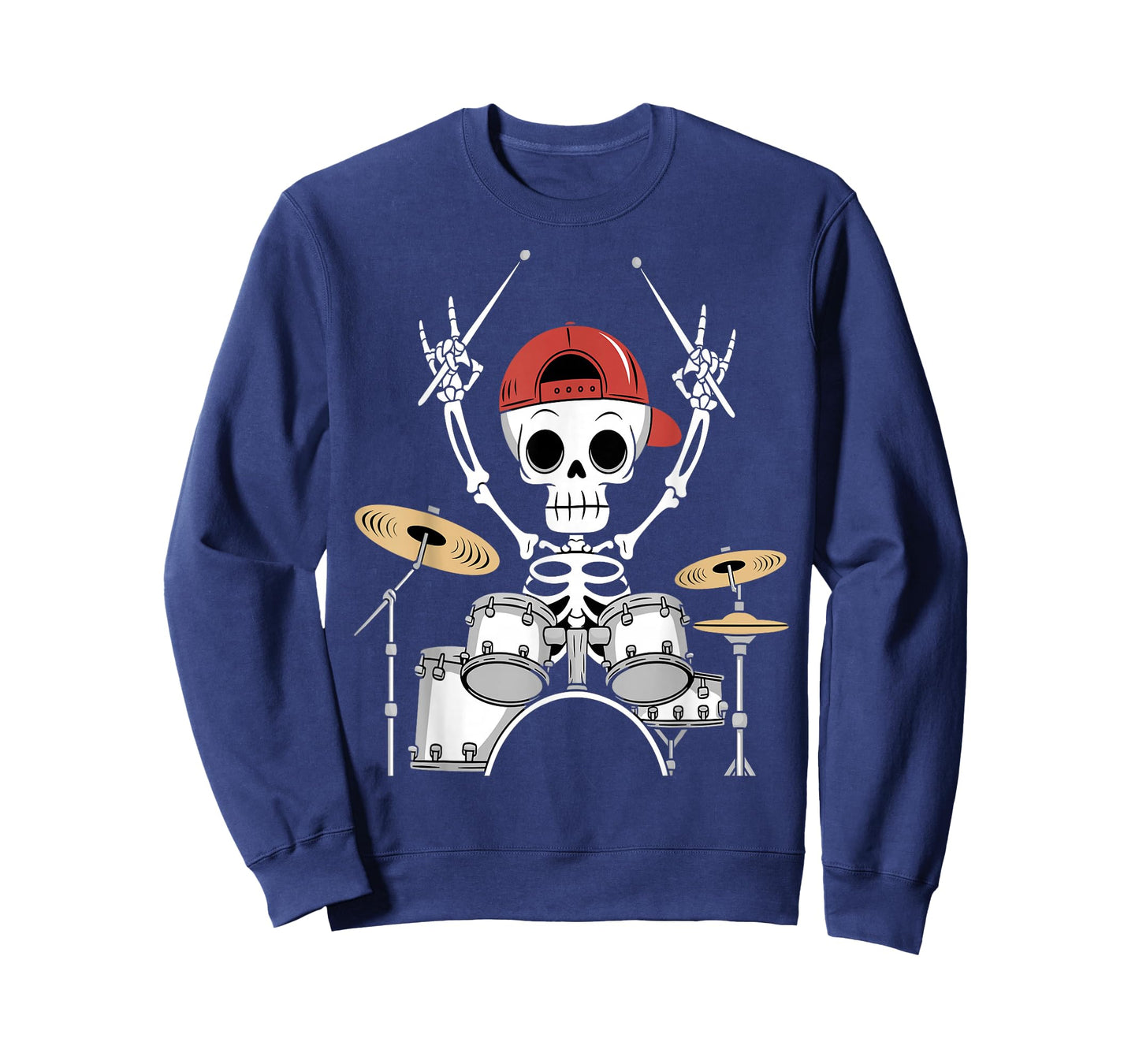 Skeleton Drummer Halloween Costume Playing Drums Boys Men T-Shirt