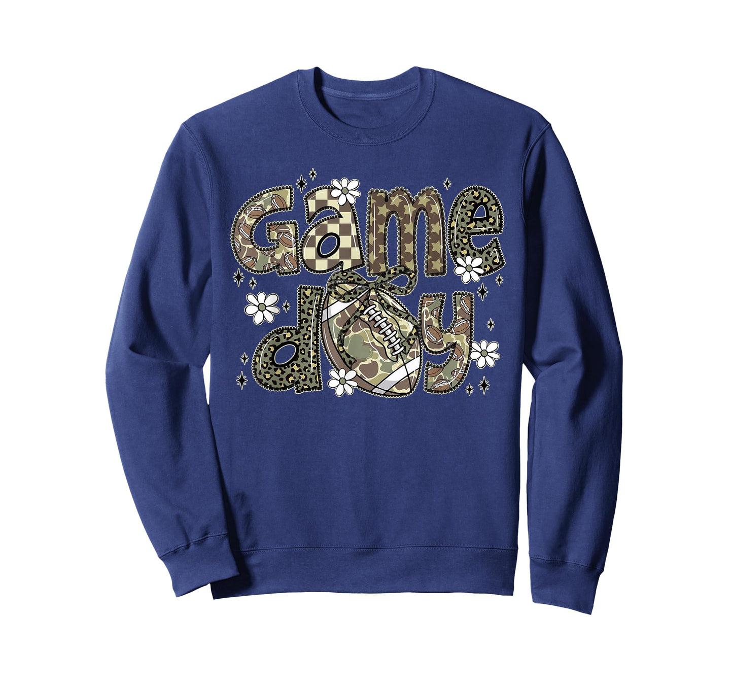 Camo Coquette Bow Football Season Camo Game Day Fall Autumn T-Shirt