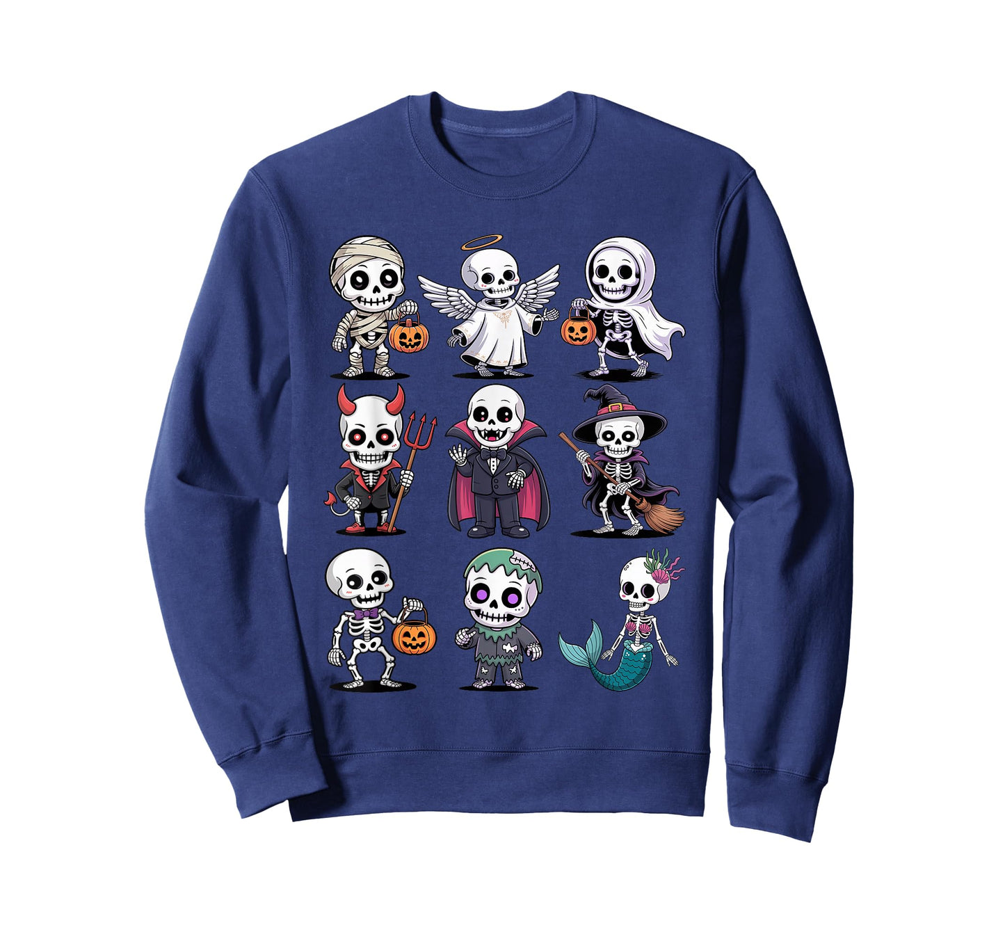 Halloween Skeleton T-Shirt - Cute Spooky Costume Group T-Shirt