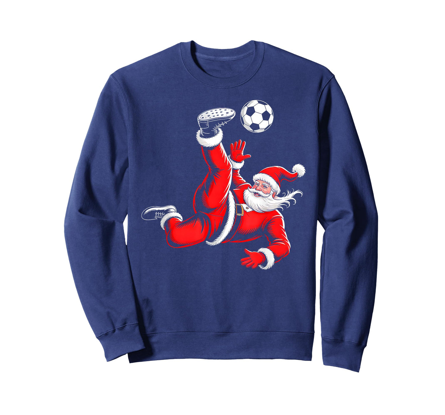 Santa Playing Soccer Ball Sports Christmas Soccer Player T-Shirt