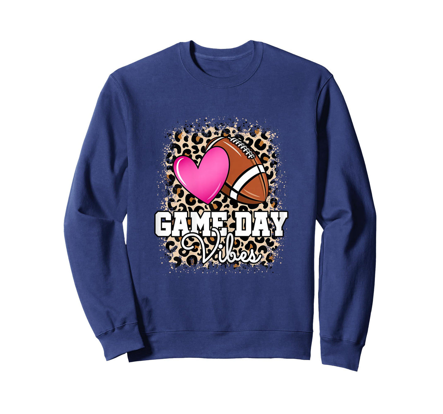 American Football Lover Game Day Leopard Football Women T-Shirt