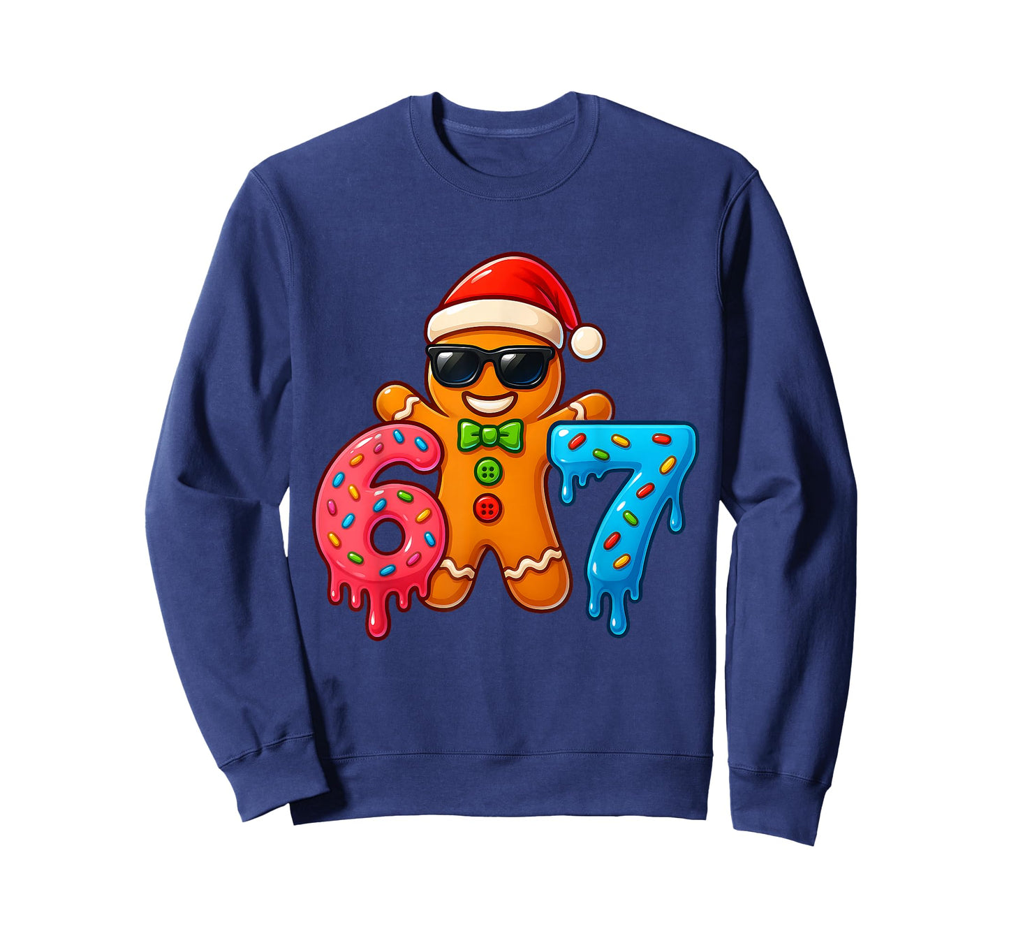 Gingerbread 67 Six Seven Ice Cream Drip Christmas Boys Kids T-Shirt