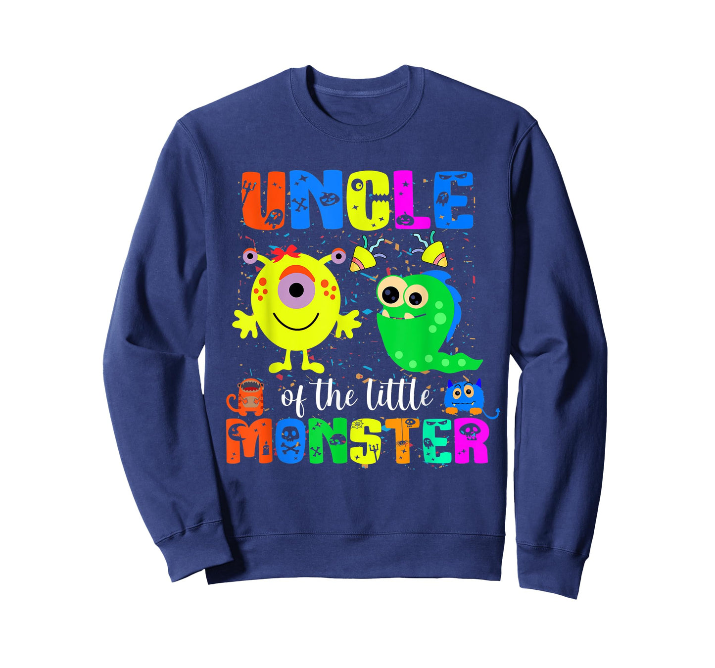 Uncle Of The Little Monster Themed Birthday Family Matching T-Shirt