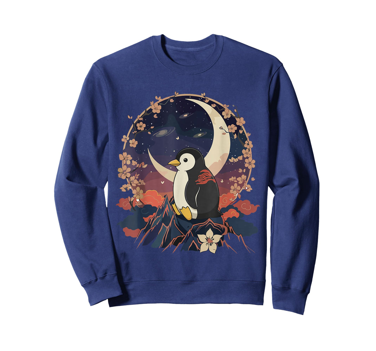 Kawaii Penguin Moon Japanese Anime T Shirts Men Women Kids T-Shirt