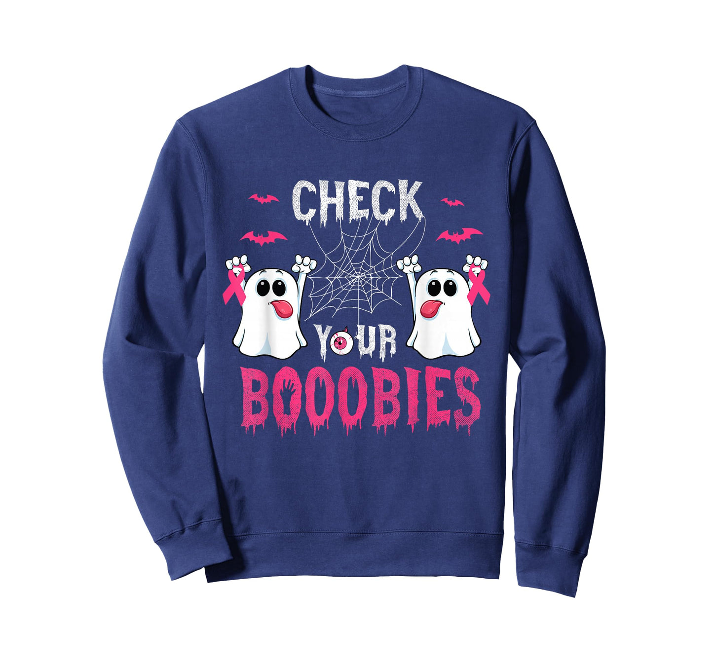 Halloween Breast Cancer Awareness-Check your Boobies Ghost T-Shirt