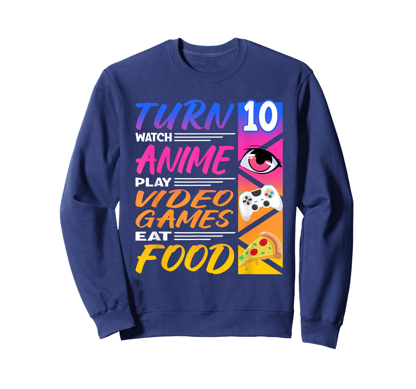 10th Birthday I Manga I Gamer I 90s Kawaii Pizza Anime T-Shirt