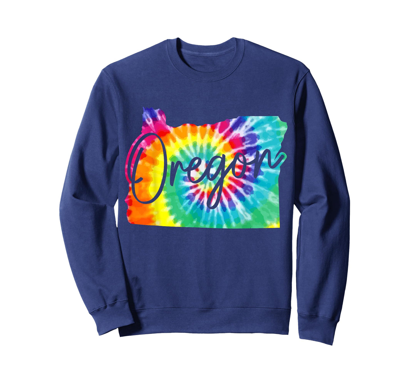 Oregon Tie Dye State Map Pride Hippie PNW Vintage Retro T-Shirt