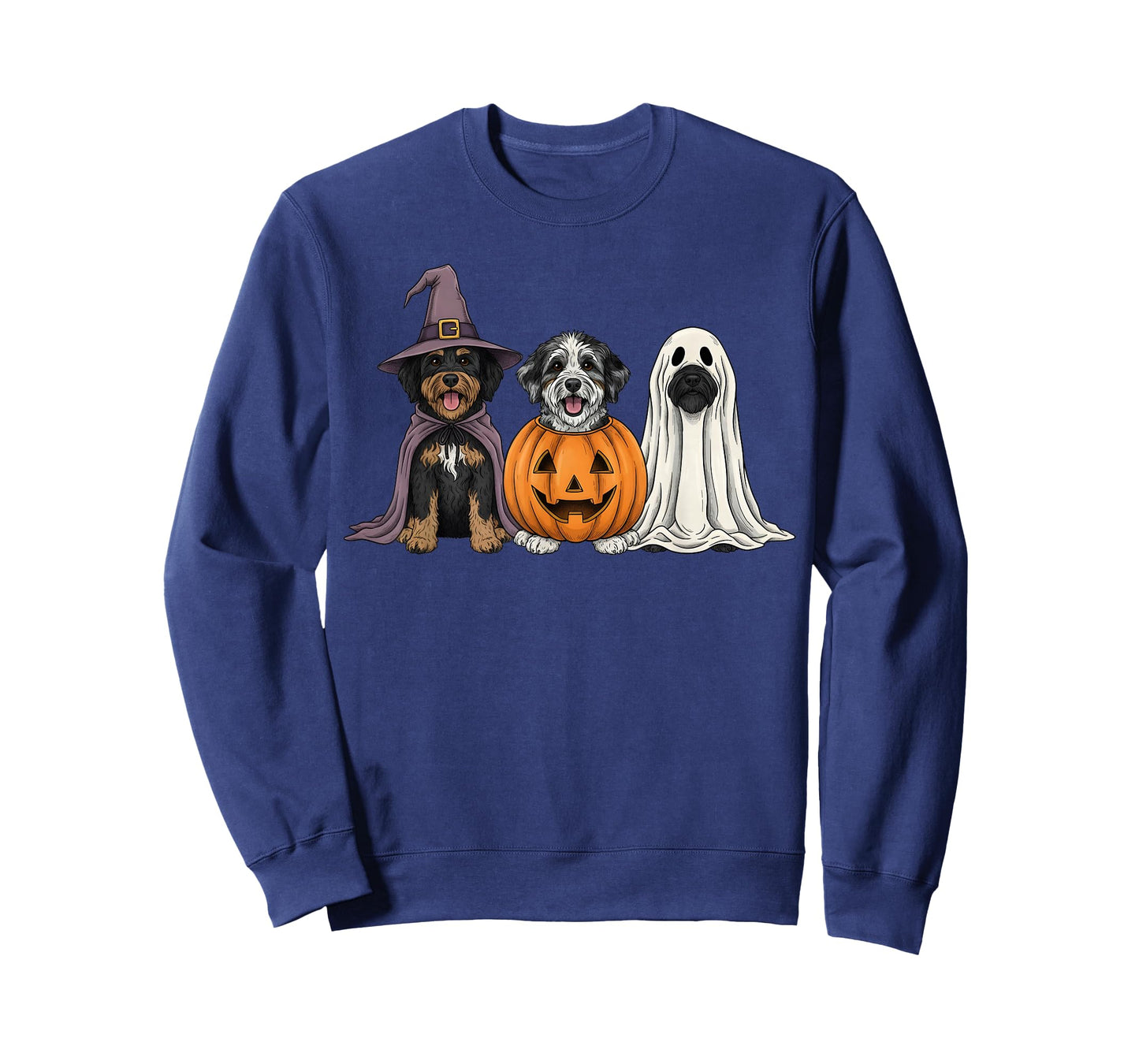 Spooky Ghost Aussiedoodle Pumpkin Halloween Dog Lover T-Shirt
