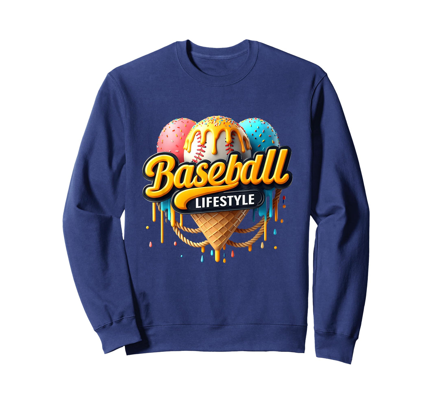 Baseball Lifestyle 101 Youth Baseball Drip Icecream T-Shirt