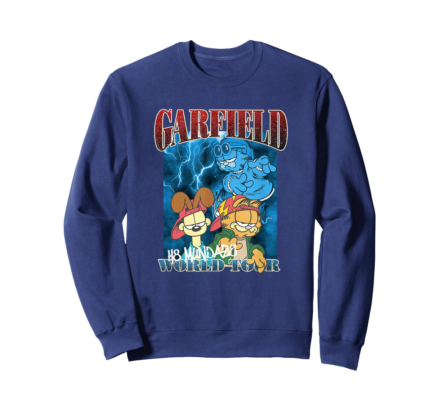 Garfield H8 Mundaze World Tour Front and Back Cartoon Cat T-Shirt