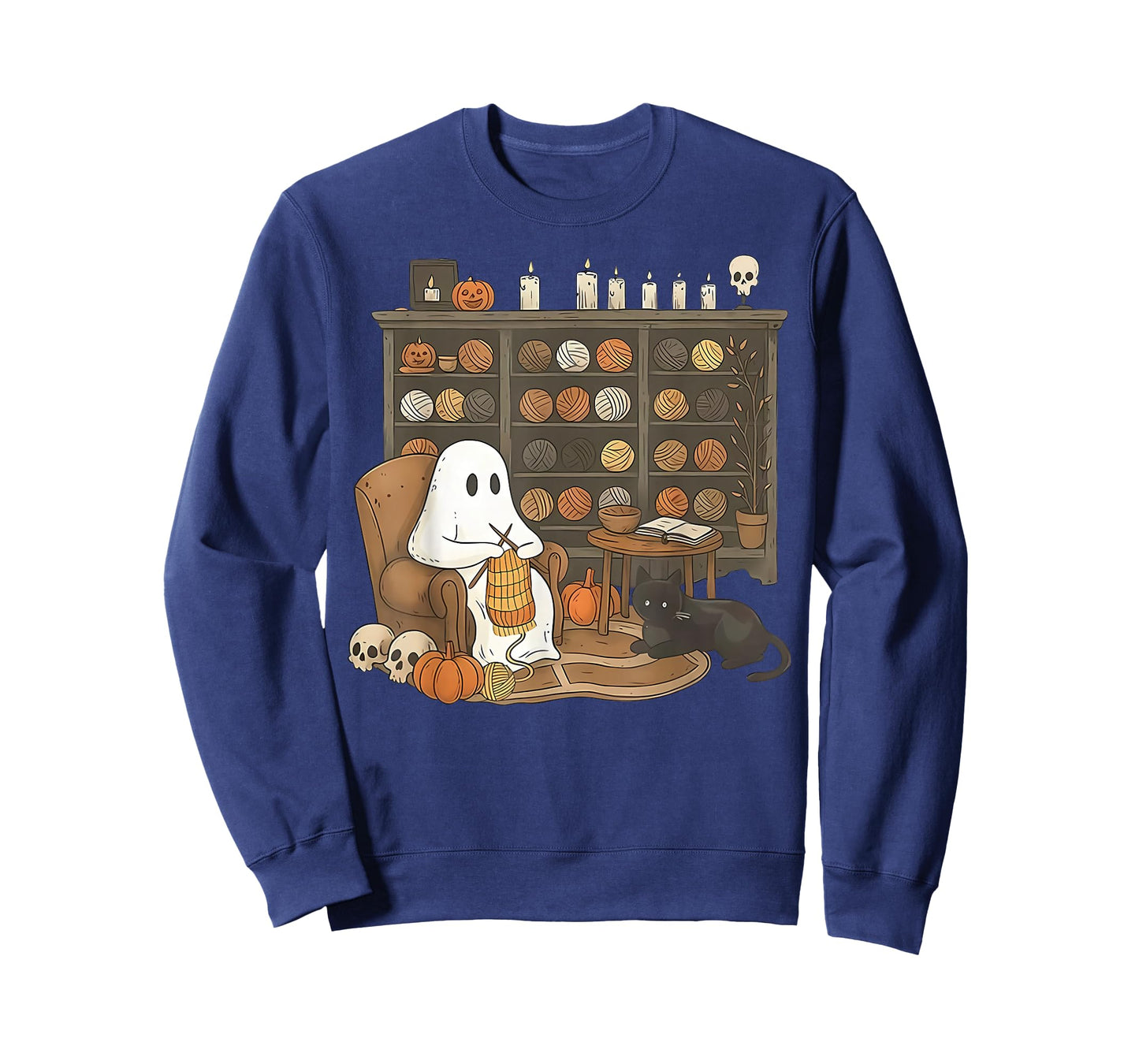 Retro Boo Ghost Yarn Crochet Knitting Halloween Spooky T-Shirt