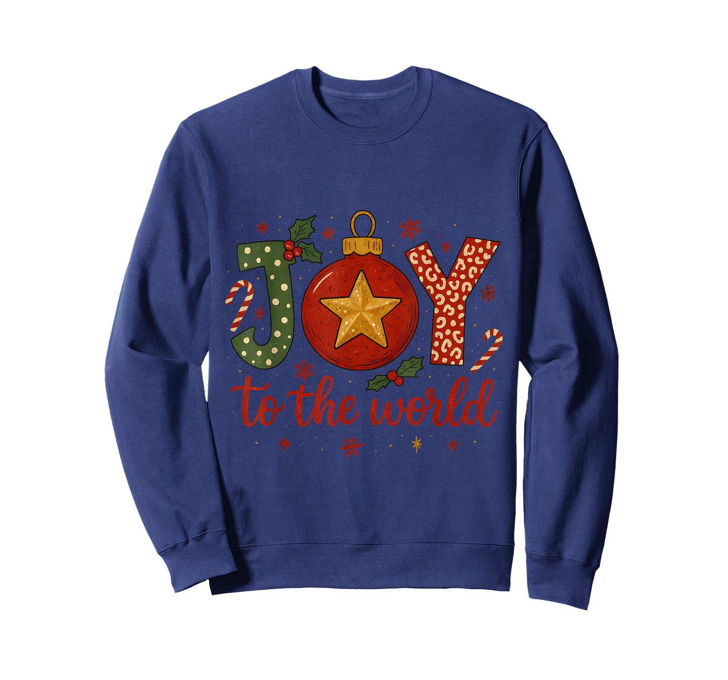 Joy to The World Ornament Cute Christmas Typography T-Shirt