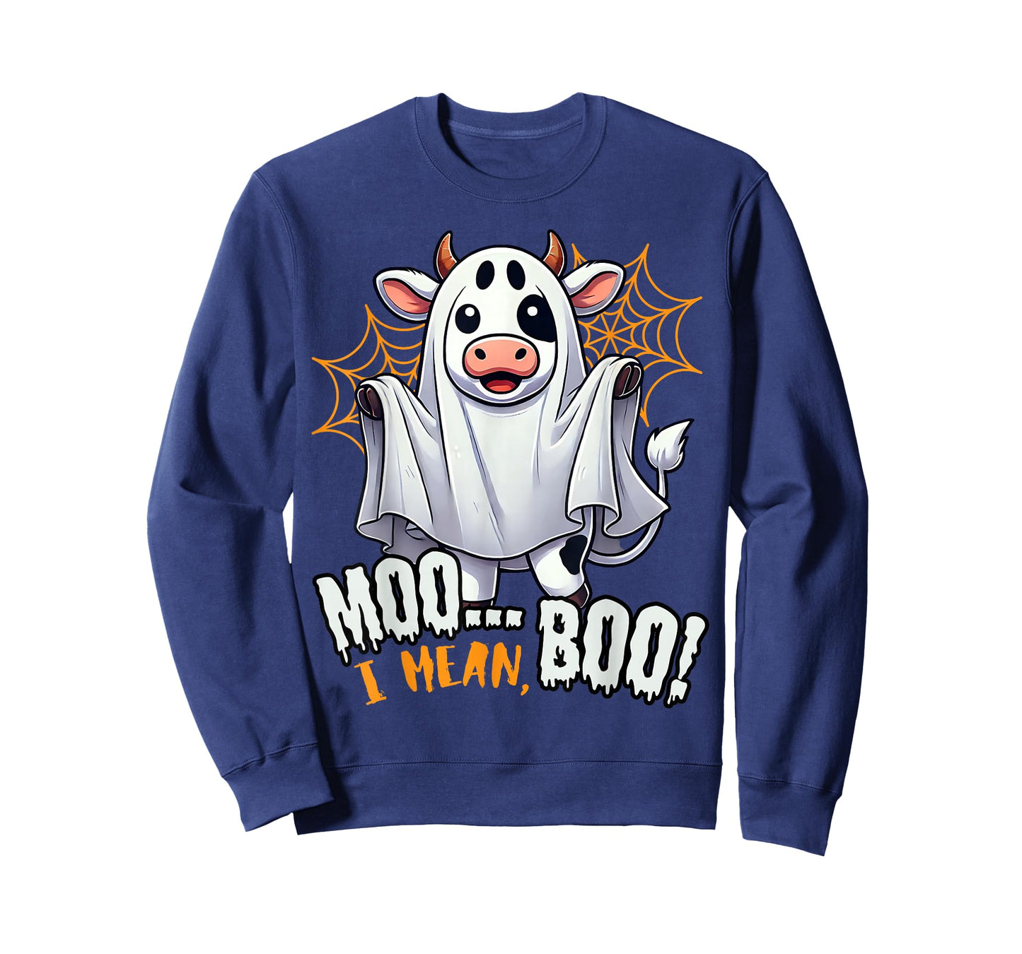 Moo I Mean Boo Funny Cow Ghost Halloween 2025 Costume T-Shirt