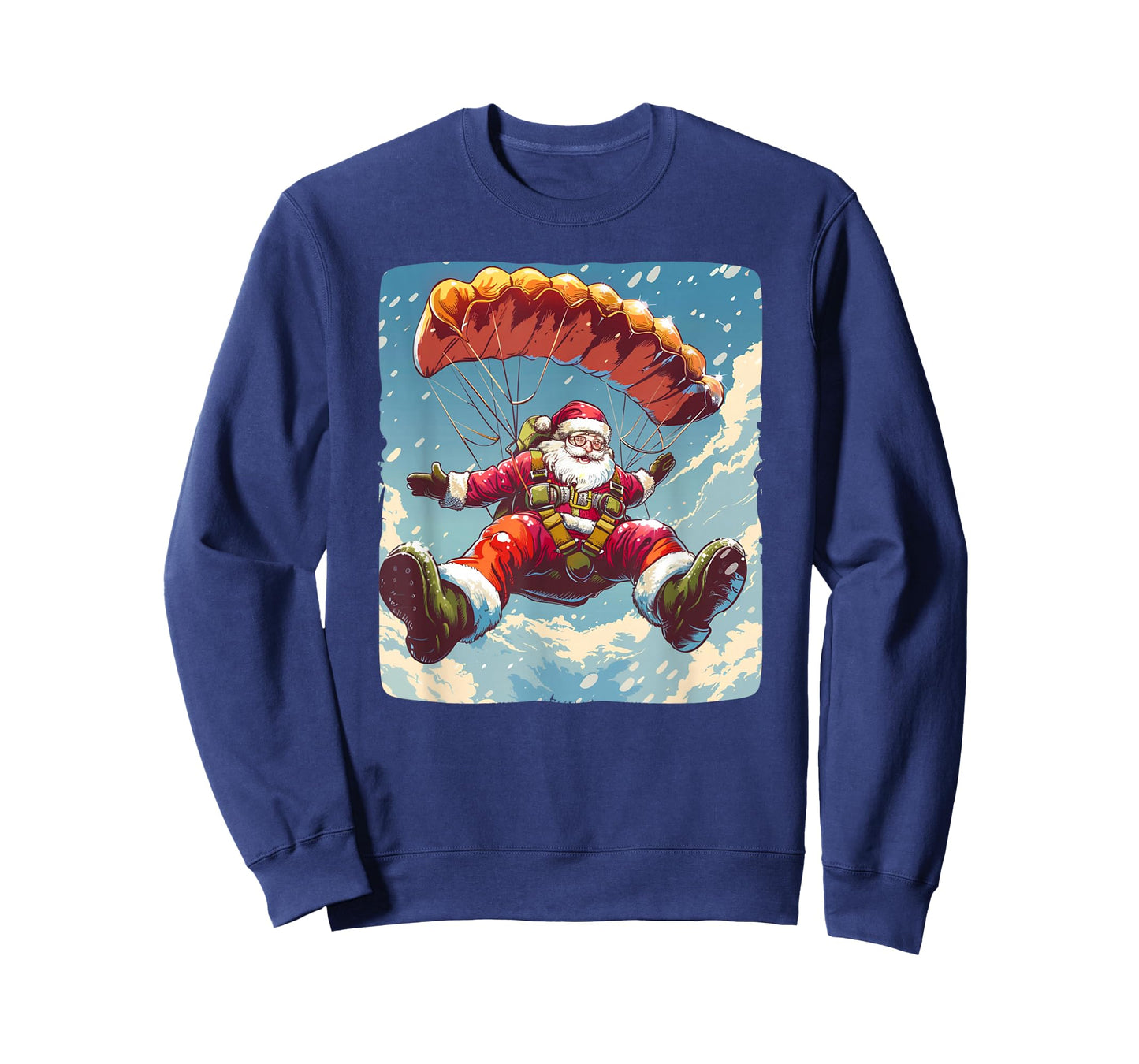 Cool Skydive Christmas with this Parachute Santa Costume T-Shirt