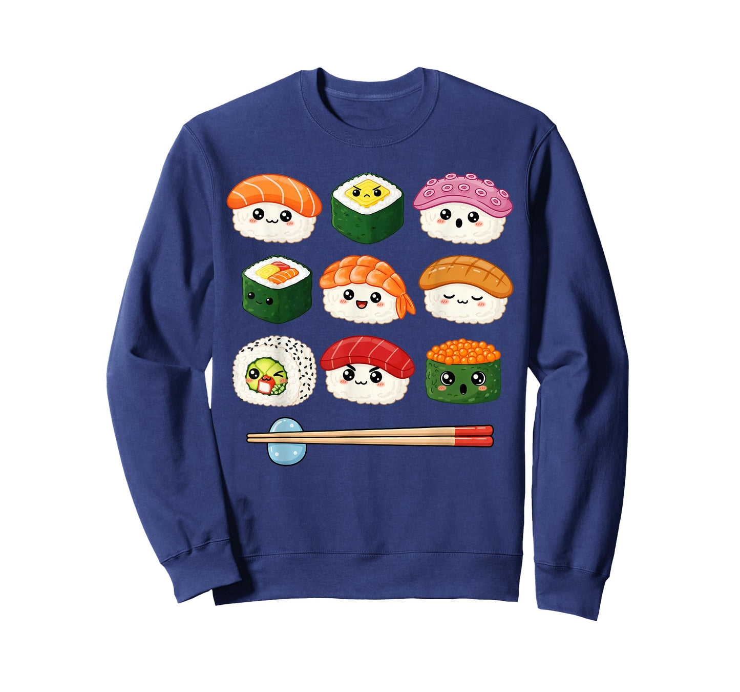 Happy Sushi Anime Kawaii Set Otaku Manga Japanese Food Lover T-Shirt