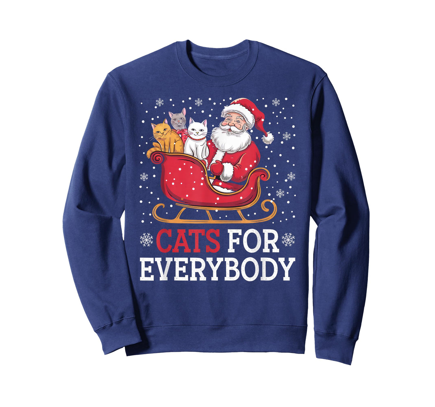 Cats for Everybody Christmas Shirt Funny Xmas Women Santa T-Shirt