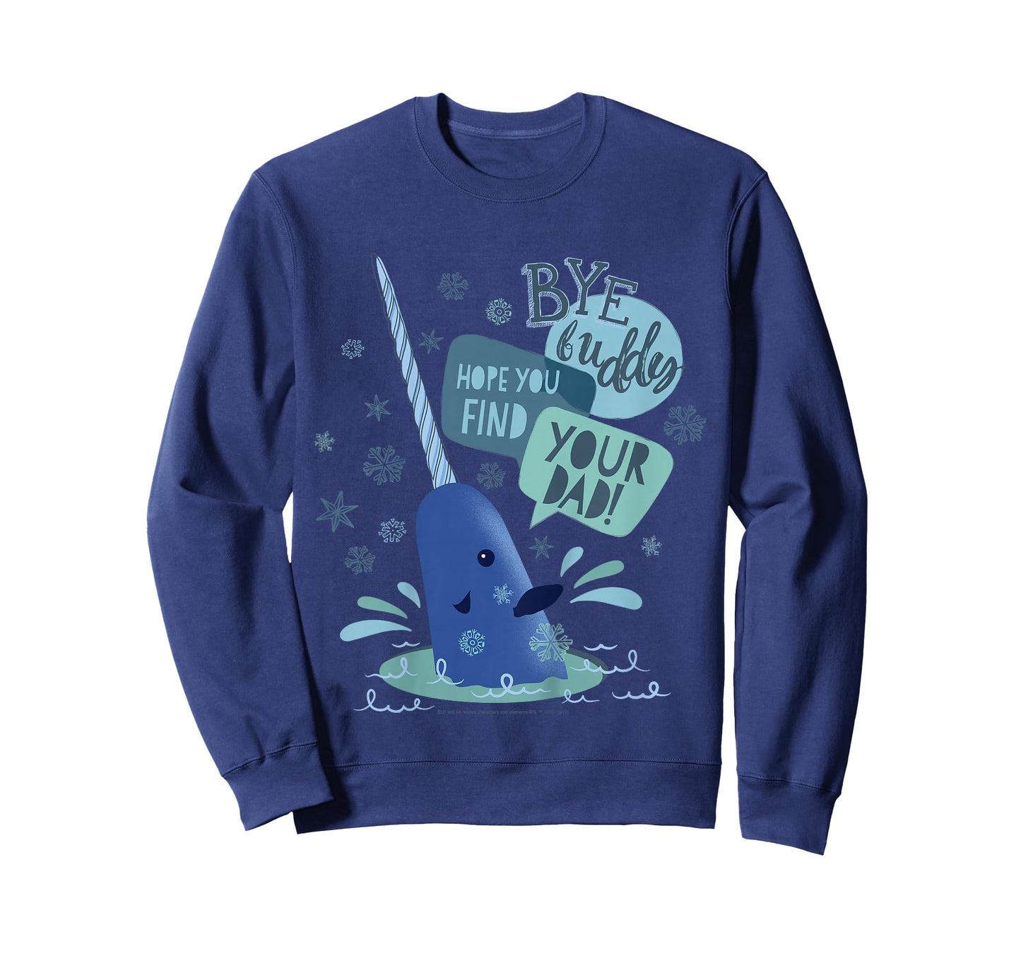 Kids Elf Narwhal I Hope You find Your Dad Text Poster T-Shirt