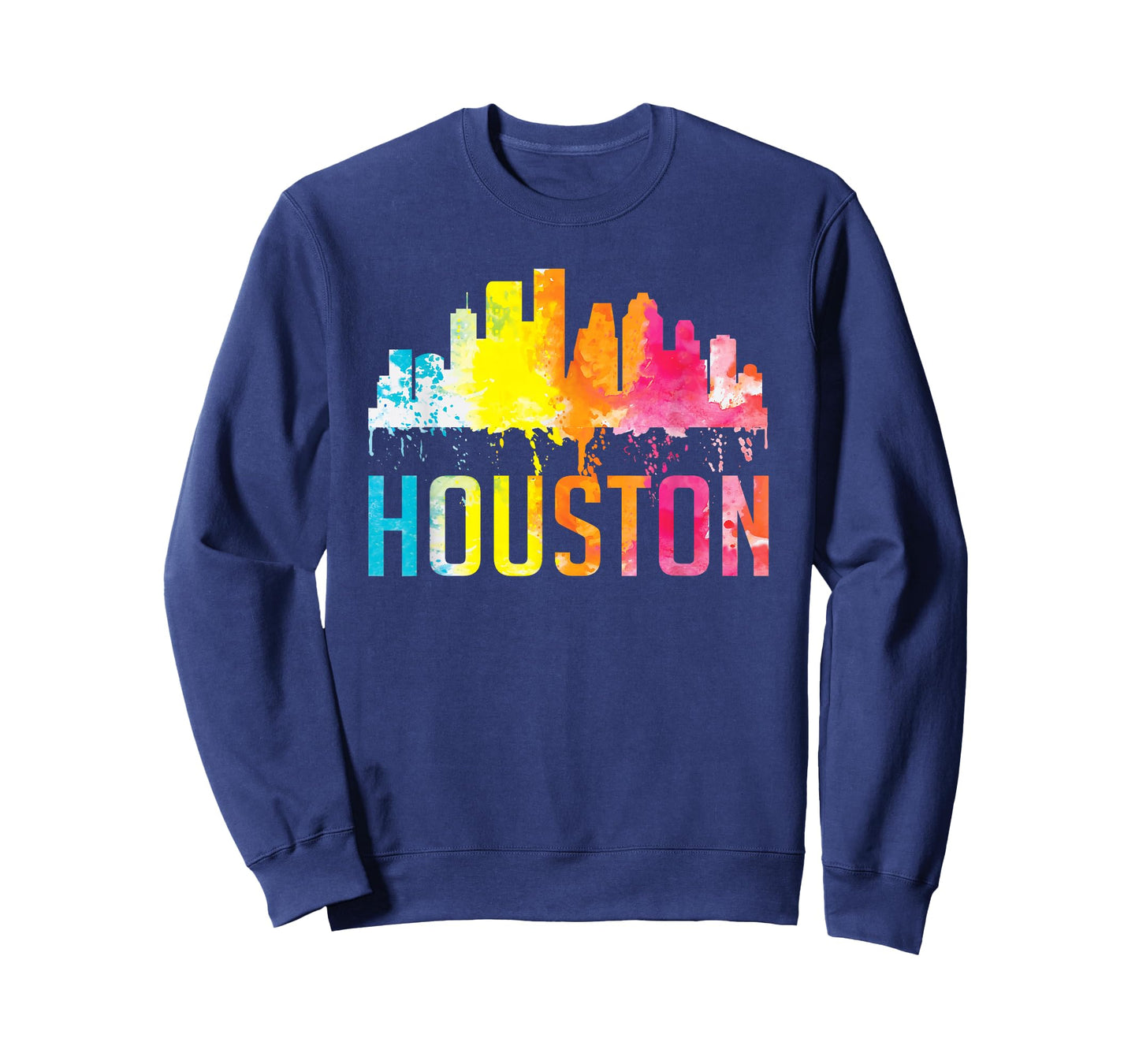 Houston Texas Watercolor Skyline Home State Souvenir Gift T-Shirt