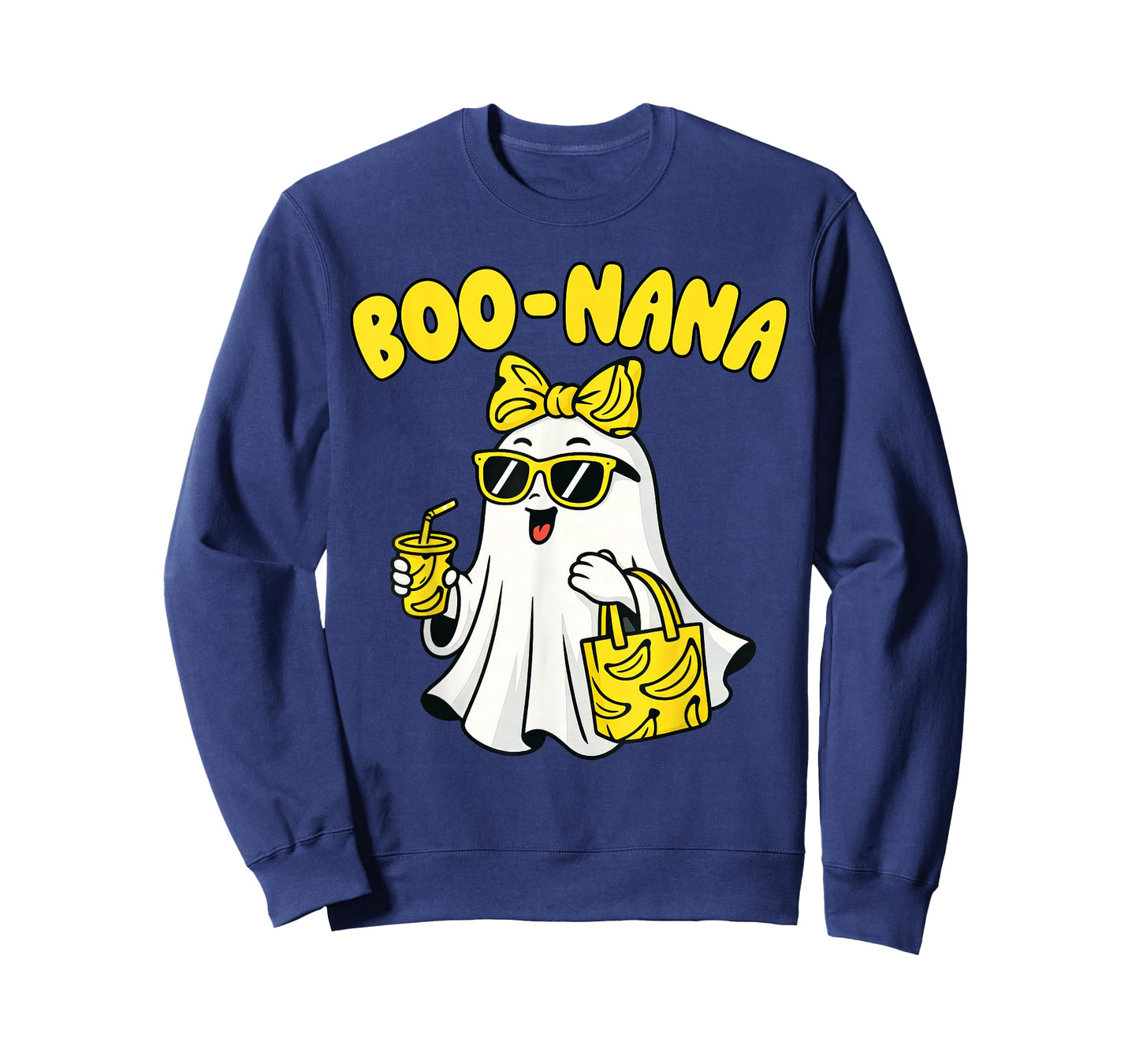 Boo Nana Funny Spooky Banana Ghost Bow Coquette Halloween T-Shirt