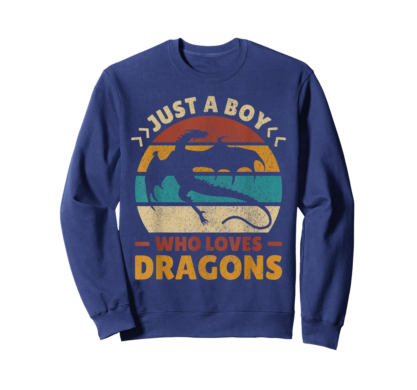 Just A Boy Who Loves Dragons Men Boys Kids Cute Retro Dragon T-Shirt